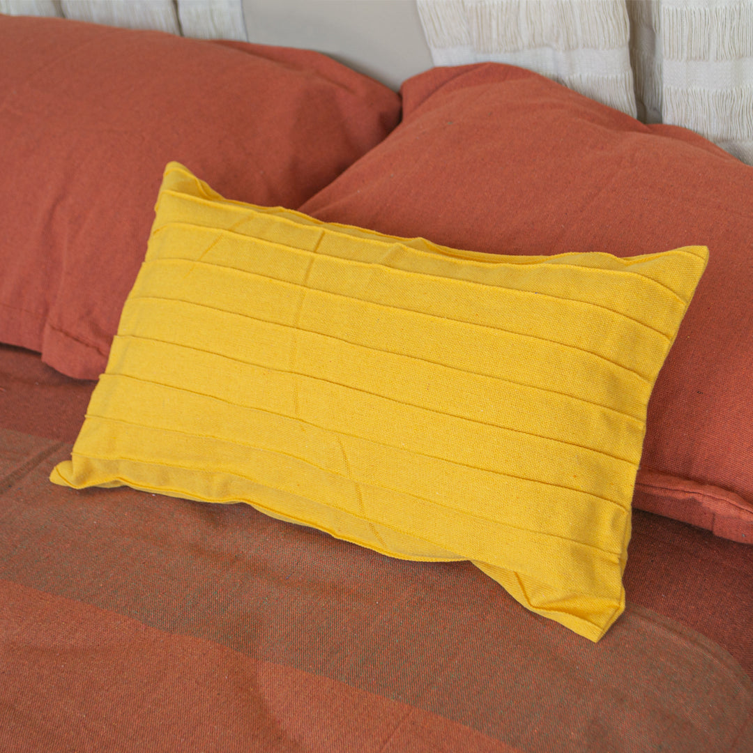 Capa de Almofada Drapeada Amarelo