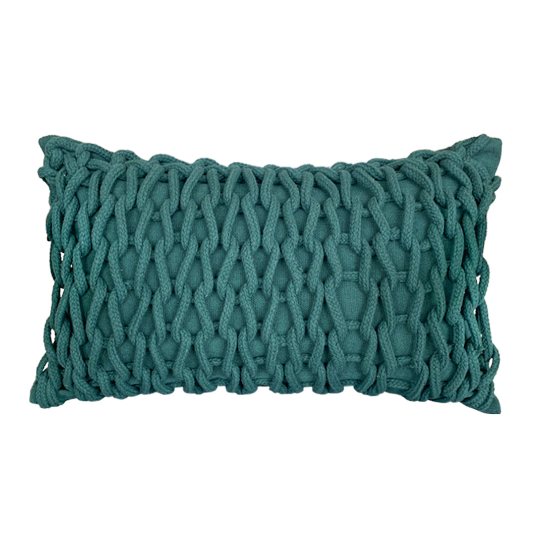 Capa de Almofada Ponto Crochê Verde