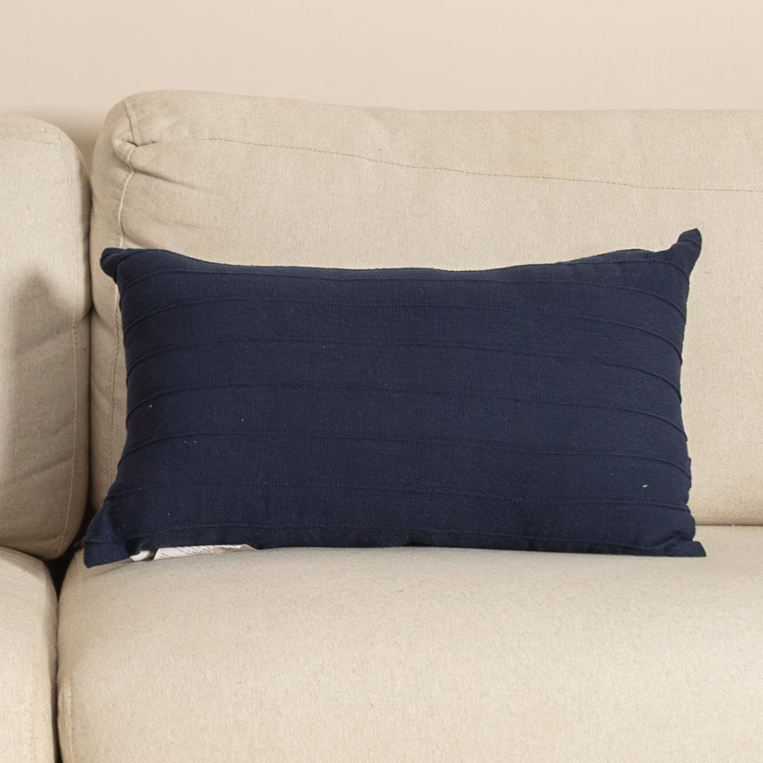 Capa de Almofada Drapeada Marinho