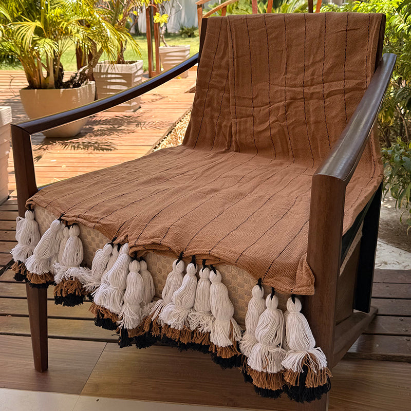 Manta Tassels Tri Casal