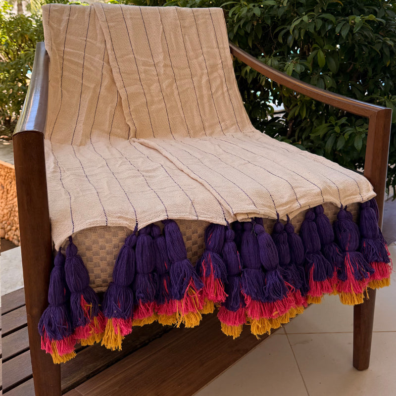 Manta Tassels Tri Casal