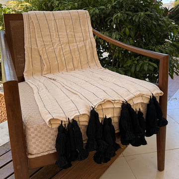 Manta Tassels Simples Casal