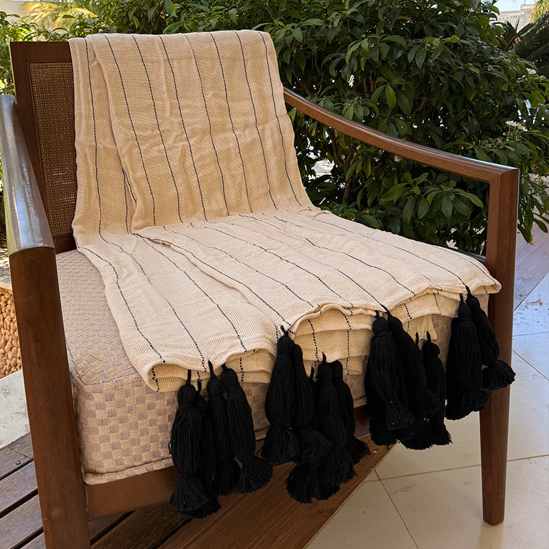 Manta Tassels Simples Casal